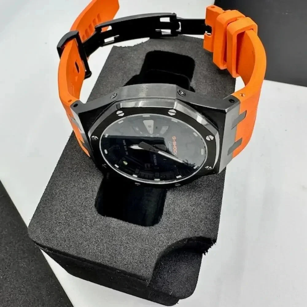 NEW In Box Casio G-Shock Ga-2100 Gen 5 Casioak Mod Orange Strap Mens OS